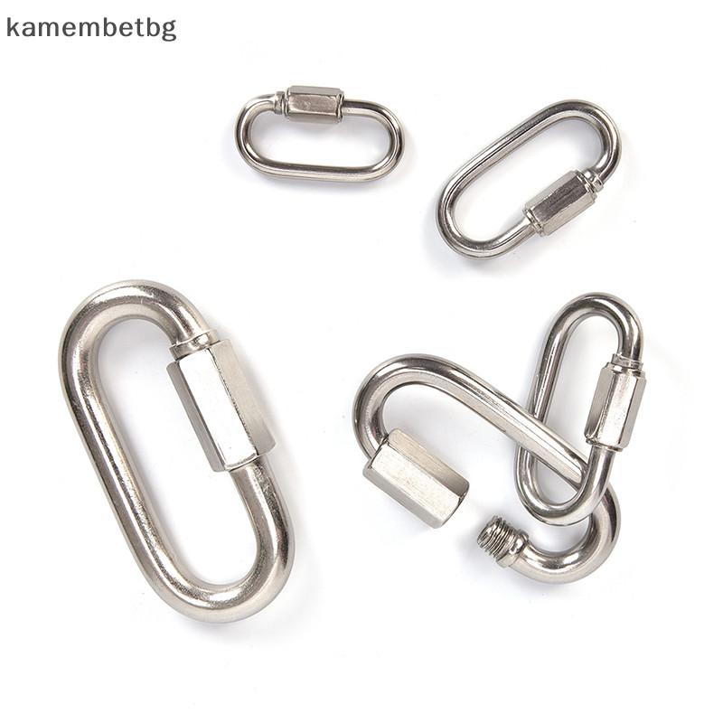 Kamembetbg สแตนเลสสตีลสกรูล็อคปีนเขาเกียร์ Carabiner Quick Links Safety Snap Hook TH
