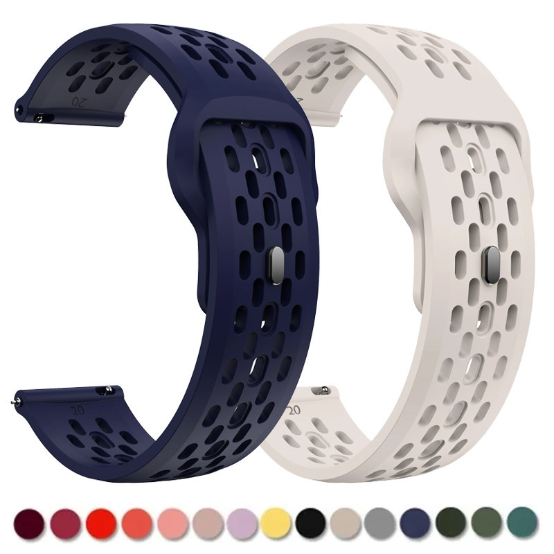 18 มม.20 มม.22 มม.ซิลิโคนสําหรับ Samsung Galaxy Watch 6 5 4 40 มม.44 มม.เกียร์ S3 Breathe Band สําหรับ Huawei นาฬิกา 4 Ultimate สร้อยข้อมือ