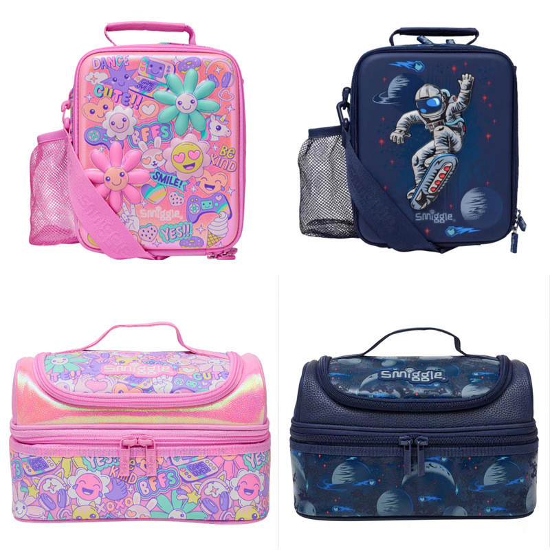 ออสเตรเลีย smiggle กระเป๋าสะพายข้างอาหารเด็กสองชั้นฉนวนอาหารกลางวันถุงอาหารกลางวันสำหรับนักเรียนระดับประถมศึกษาและมัธยมศึกษา