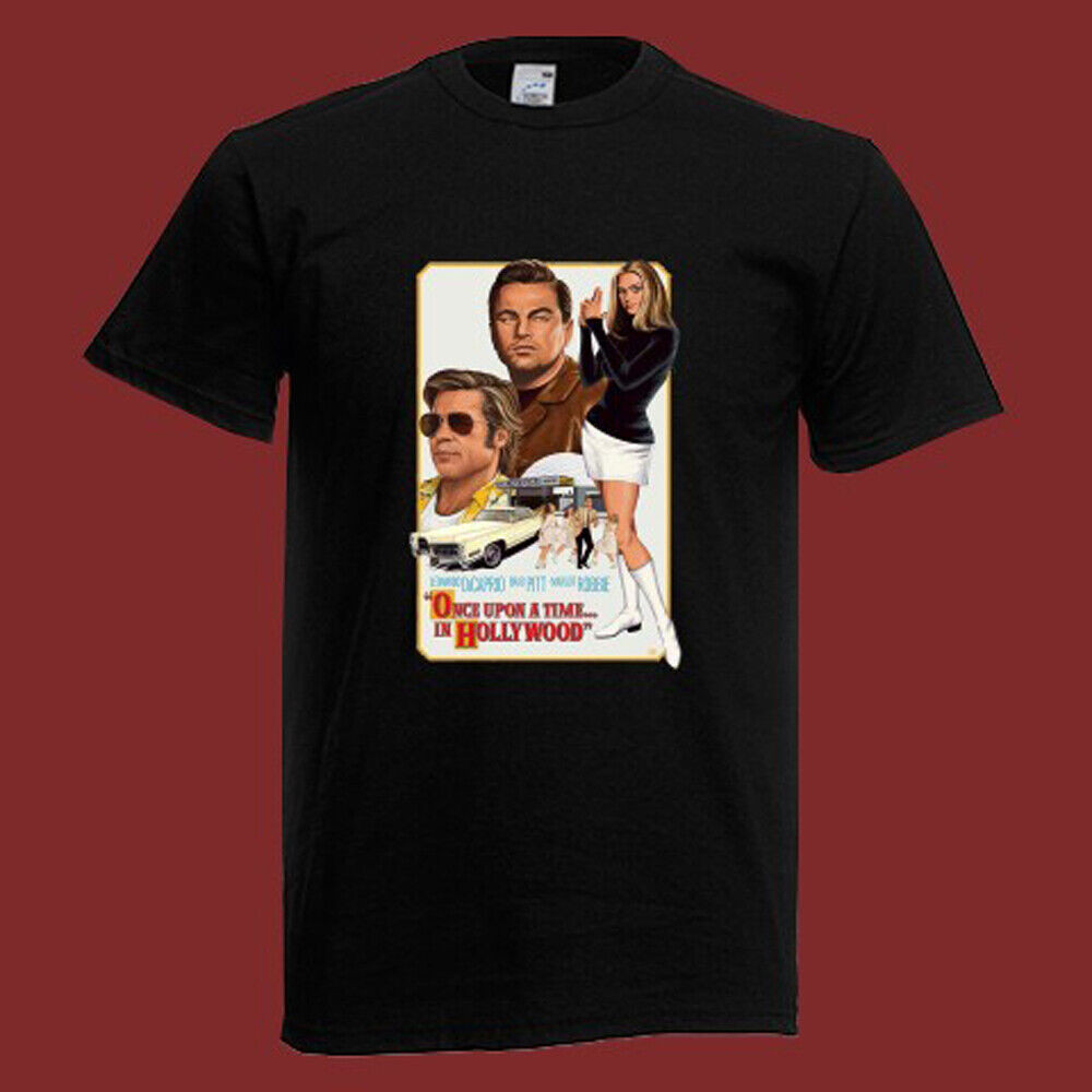 เสื้อยืดสีดําผู้ชาย Once Upon A Time In Hollywood
