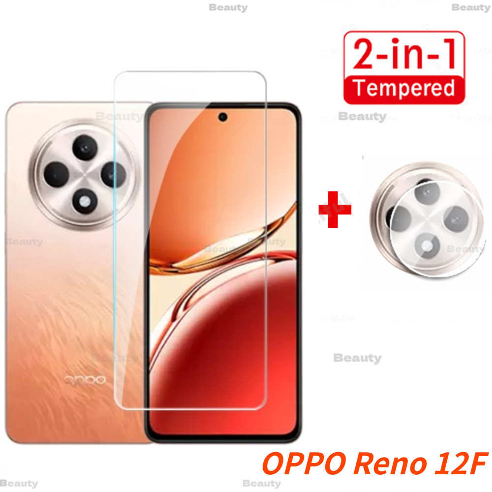 Reno12f คลุมทั้งหมดกระจกนิรภัยป้องกันหน้าจอสําหรับ OPPO Reno 12F 5G 4G เลนส์กล้องกลับป้องกันฟิล์มสําหรับ OPPO Reno12F 11F OPPO Reno11F 5G Reno12 F12