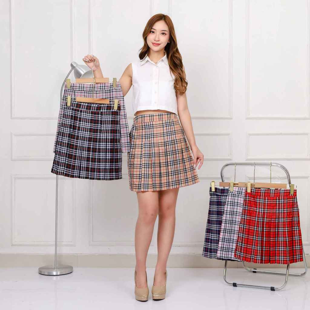 Mini SKIRT TARTAN TENNIS BOX MINI SKRIT KOREAN PLETED SKRIT