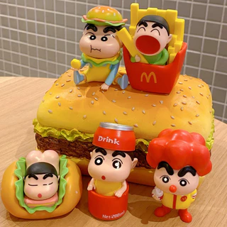 💥 จัดส่งจากประเทศไทย 💥5 ชิ้น/เซ็ต Crayon Shin chan คอสเพลย์ McDonald Hamburg Coke อะนิเมะรูป COD สต็อกรูปตุ๊กตาของเล่นสําหรับของขวัญเด็กคอลเลกชันเครื่องประดับรถบ้านเค้กตกแต่ง Gac