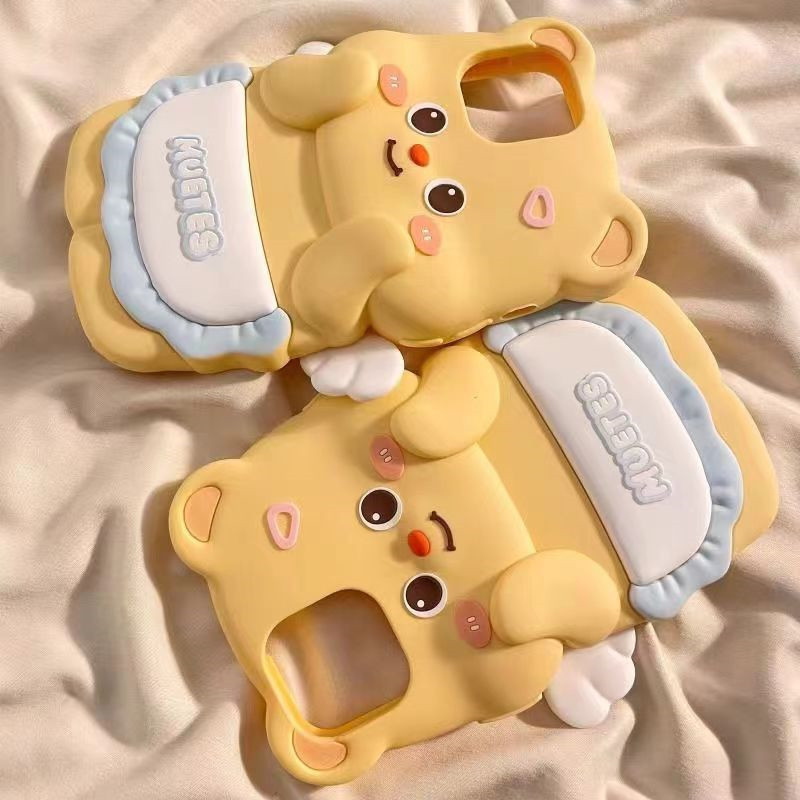 3d Wing Butter BearปลอกสําหรับVivo V30 V30Pro V29 V29Pro V27 V27Pro V25 5G V25E 4G Y200i Y100 น่ารักการ์ตูนโทรศัพท์กรณีSoft TPU Winnie the Poohซิลิโคน