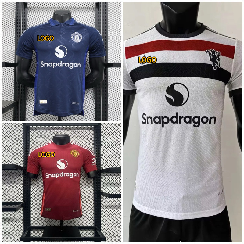ใหม่ 2024/25 Manchester United Home & Away & 3rd Fans & Player Issue Jersey AAA+ ปรับแต่งชื่อ