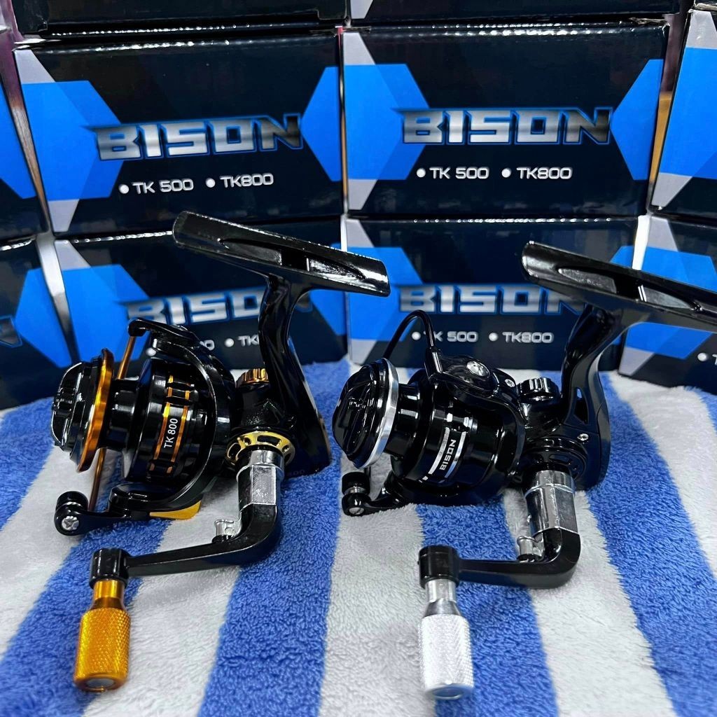 ✨ รอกสปินนิ่ง Bison TK500 / TK800 รอกขนาดเล็กสำหรับงานสปิ๋ว ตกกุ้ง และตกปลาขนาดเล็ก