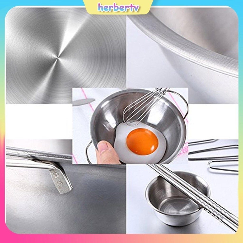 25 ชิ้นแกล้งทําเป็นชุดเครื่องครัวสแตนเลส Playset หม้อกระทะอุปกรณ์ทําอาหารชุด SHOPSBC2578 - รูปที่ 5