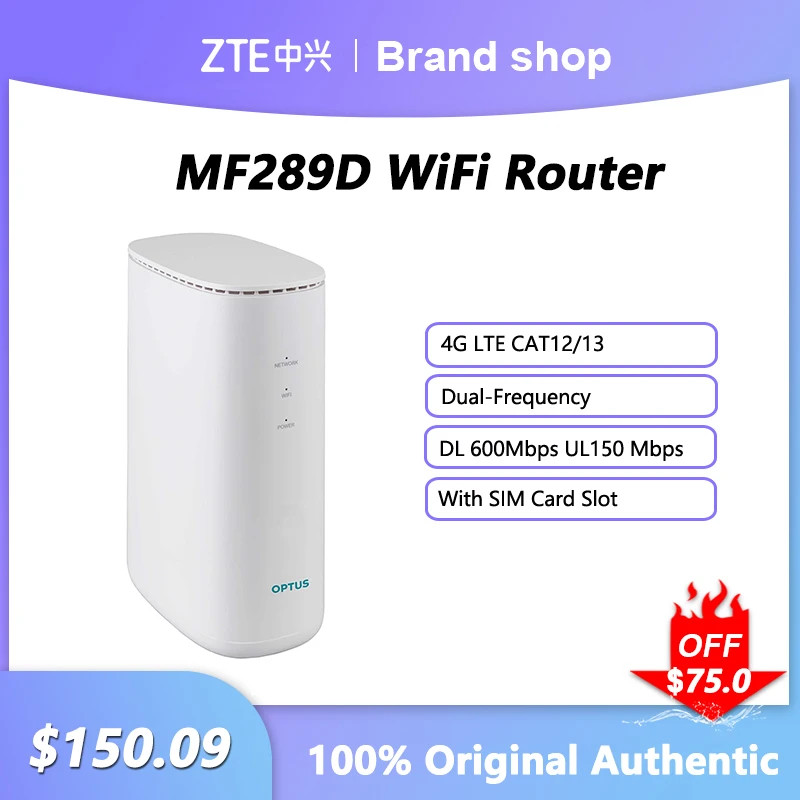 ZTE Unlocked MF289D WiFi Router LTE CAT12/13 Wireless Network Signal Repeater Dual-Frequency 600Mbps