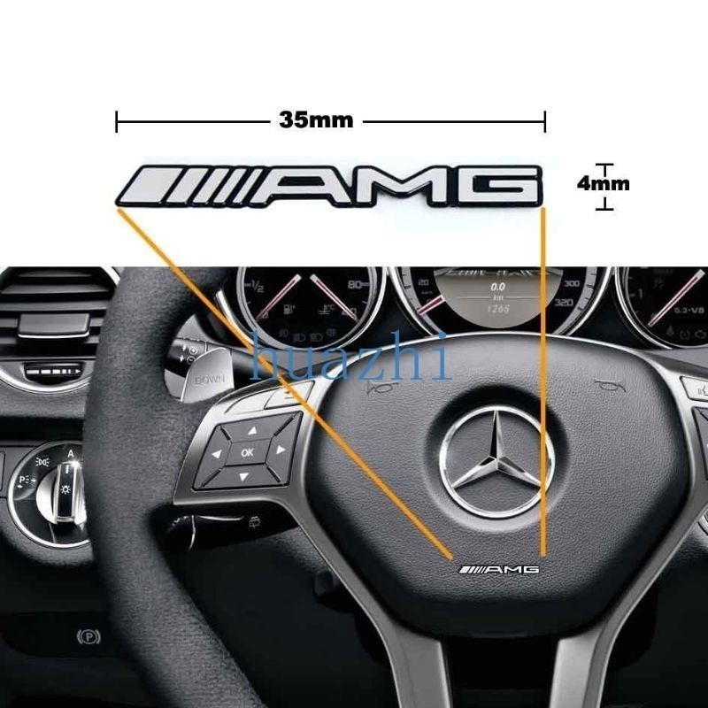 Hz AMG สติกเกอร์/Emblem โลโก้ Mercedes Benz w203 w124 w140 w163 w202 w203 w204 w210 w211 C63 AMG รถสัญลักษณ์ภายในสติกเกอร์