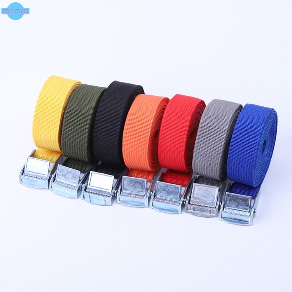 ⭐ฟิเวนสตาร์⭐ คุณภาพสูง 1M Lashing Strap W/ Buckle Nylon Quick Release fr Cargo Tie Down กระเป๋าเดินทาง