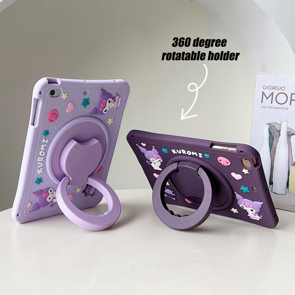 HotPortable Kuromi Silicone + PC แท็บเล็ตป้องกันกรณี,ผู้ถือและช่องเสียบปากกา,สําหรับ iPad mini 1/2/3