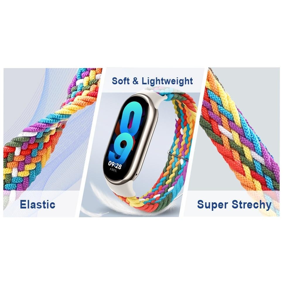 สายยางยืดไนลอนกีฬา for Mi Band 10 9 8 7 6 5 4 3 NFC สายรัดข้อมือกีฬาแฟชั่น for Xiaomi Mi Band 8 7 6 5 4 3 - รูปที่ 4