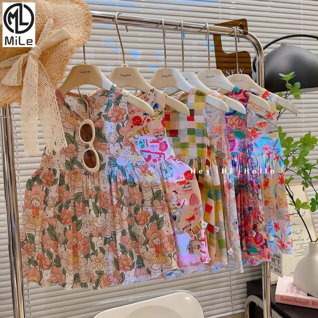 [มล] 80-150ซม สาวแต่งตัวเสื้อผ้าเด็กสไตล์ใหม่เด็กเสื้อกั๊กแขนกุดกระโปรงเจ้าหญิงหวานการค้าต่างประเทศกระโปรง ระดับ ก