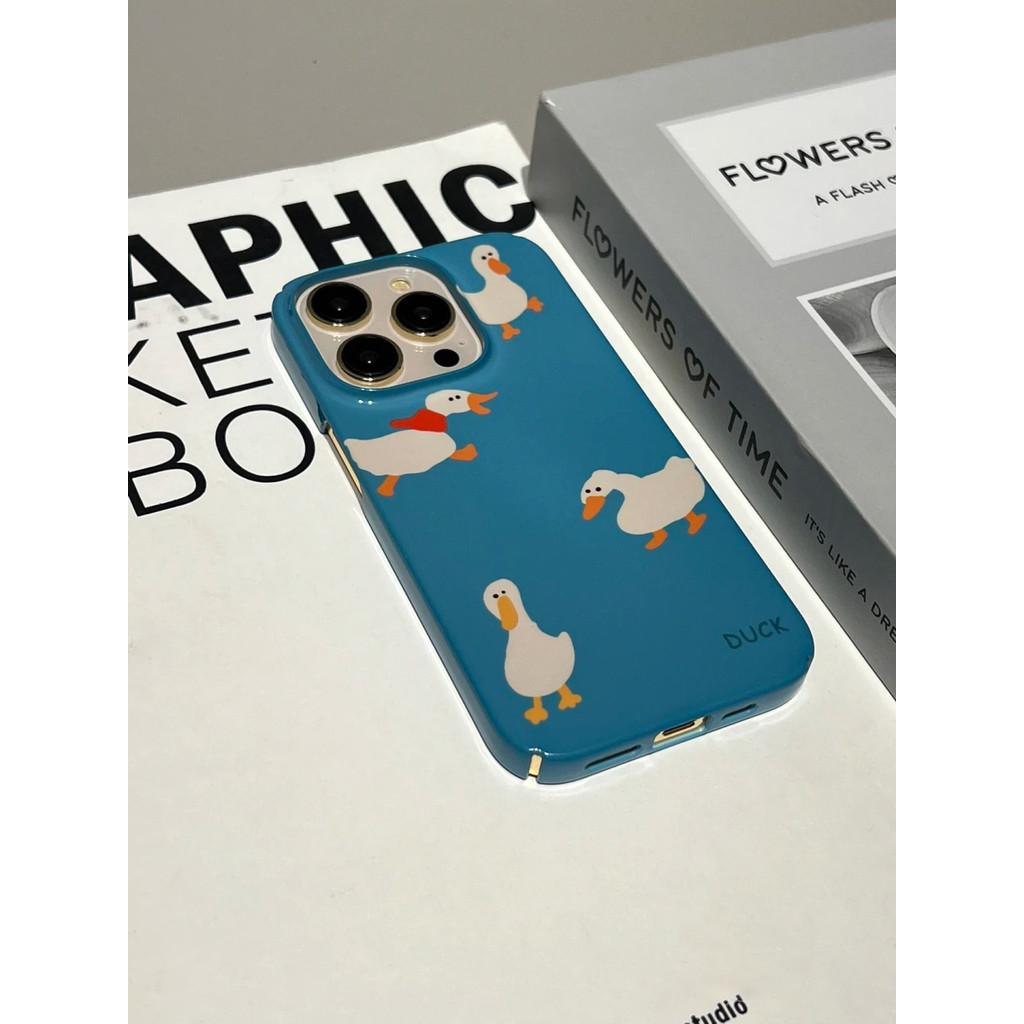 ฤดูร้อน รูปเป็ดขาวหลายตัว แบบนามธรรม เคสป้องกันสำหรับ iPhone 16 Plus XR 11 Pro Max 16 Pro Max 16 Pro 15 Pro 16 15 14 13 12 11 เคสแข็ง 15 Plus 15 Pro Max กันกระแทก - รูปที่ 6