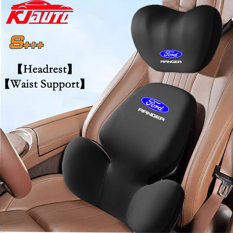 Update Ford RangerHeadrest &Lumbar รองรับ หน่วยความจําผ้าฝ้ายหมอนรองคออัตโนมัติเอวสนับสนุนที่ถอดออกไ
