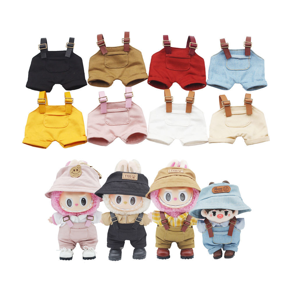 FYG น่ารักตุ๊กตาเสื้อผ้าชุดอุปกรณ์เสริมสําหรับ 17 ซม.Labubu CottonDoll เสื้อผ้าตุ๊กตาตุ๊กตาเสื้อผ้าแขนสั้นกางเกง Overalls เสื้อ