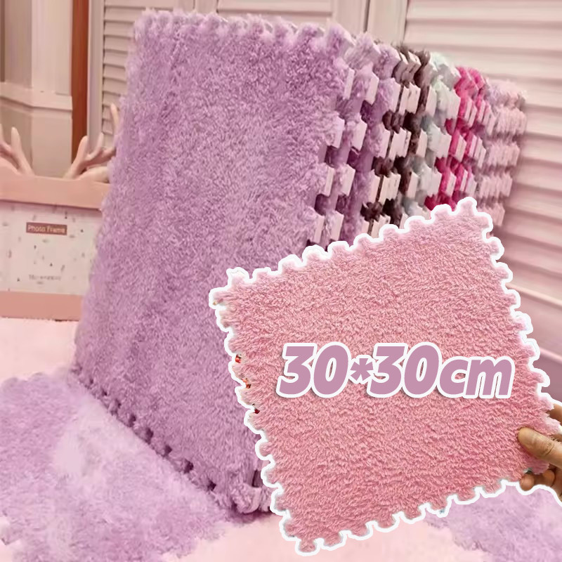 พรมปูพื้นโฟมตุ๊กตาสี่เหลี่ยม - กระเบื้องพรมประสานหนา-30*30ซม. DIY พรมในครัวเรือนตกแต่ง
