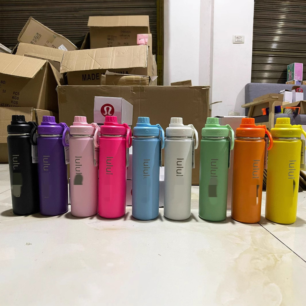 Lululemon Back To Life 24oz/710ml แก้วน้ําสแตนเลสหุ้มฉนวน - ขวดน้ําร้อน/เย็น 24H สําหรับโยคะยิม, ป้อ