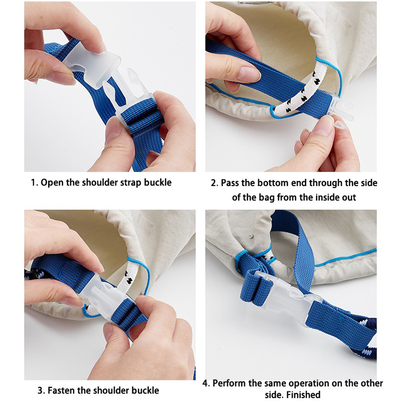 กระเป๋าช้อปปิ้งไนลอนแฟชั่นพร้อมเย็บปักถักร้อย Ball-Chain เป็นมิตรกับสิ่งแวดล้อมสายคล้องไหล่อุปกรณ์เสริมกระเป๋าสะพายข้าง - รูปที่ 4