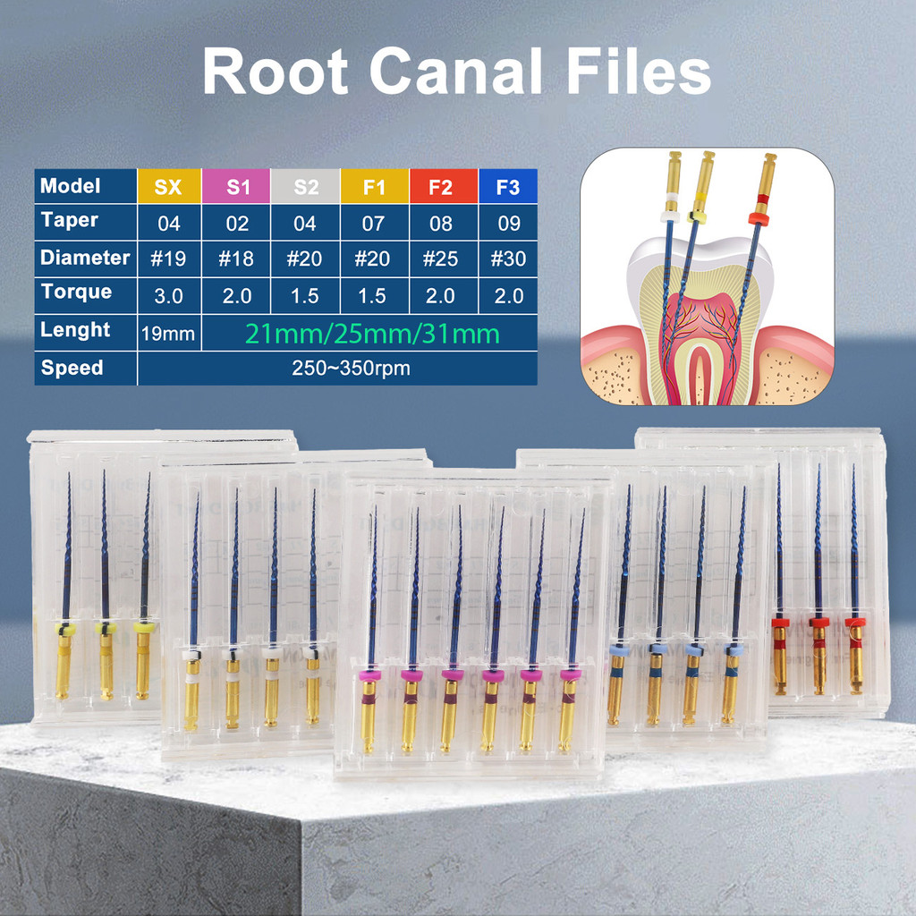 21/15/31 มม.ทันตกรรม Root Canal แฟ้มทอง Endo Rotary Super ไฟล์ Golden Endodontic ไฟล์นิกเกิล Titainium เครื่องมือทันตกรรม