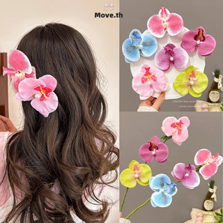 ในไทย-พร้อมส่งกิ๊บหนีบผม รูปผีเสื้อดอกไม้ ประดับไข่มุก คลิปด…