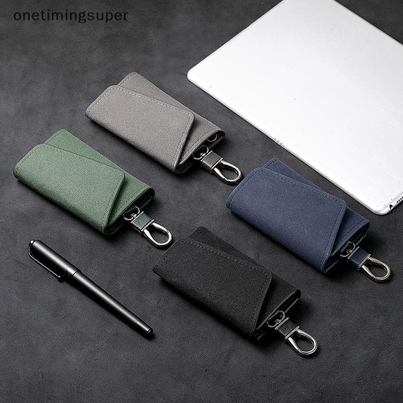 Onetimingsuper กระเป๋าพวงกุญแจหนังแท้ผู้ชายผู้หญิง Key Holder Organizer กระเป๋ากุญแจรถ Simple Housekeeper Key Case ของขวัญ Mini Card กระเป๋า OTP