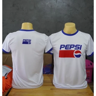 เสื้อยืดวินเทจ ยุค 90 เสื้อยืดขาวคอน้ำเงิน A009 สกรีนลายPEPSI(1) เนื้อผ้ากีฬา นุ่ม ลื่น เบา สบาย