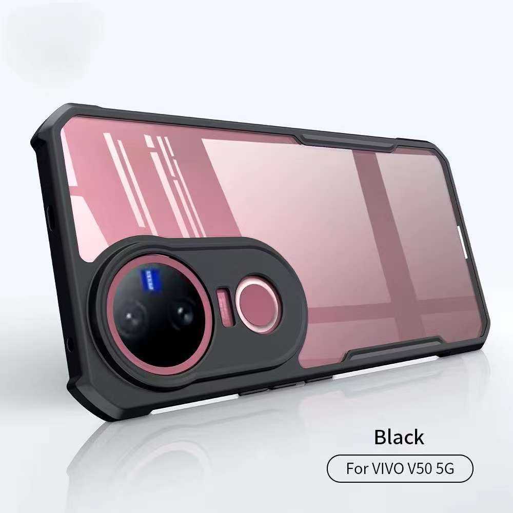 ตรงรุ่น เคสขอบดำ เคสใส สำหรับ Vivo V50 / Y04/Y04S Y29 Y39 กันกระแทก สำหรับ โทรศัพท์กรณีอะคริลิค TPU กันชนโปร่งใส 027