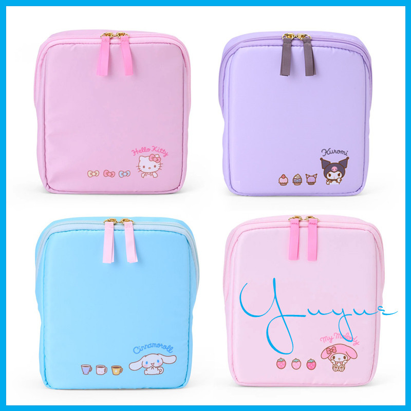 Kuromi Hello Kittys กระเป๋าเครื่องสําอาง Sanrios การ์ตูนน่ารักกระเป๋าเก็บเครื่องเขียน Cinnamoroll อะนิเ