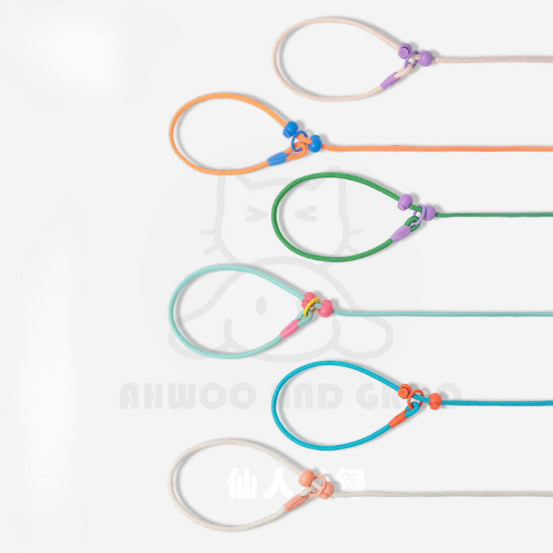 สายจูงฝึกสุนัขแบบกลม น้ำหนักเบา ไนลอน P Chain ปรับได้สำหรับสุนัขขนาดเล็กและกลาง อุปกรณ์สัตว์เลี้ยง