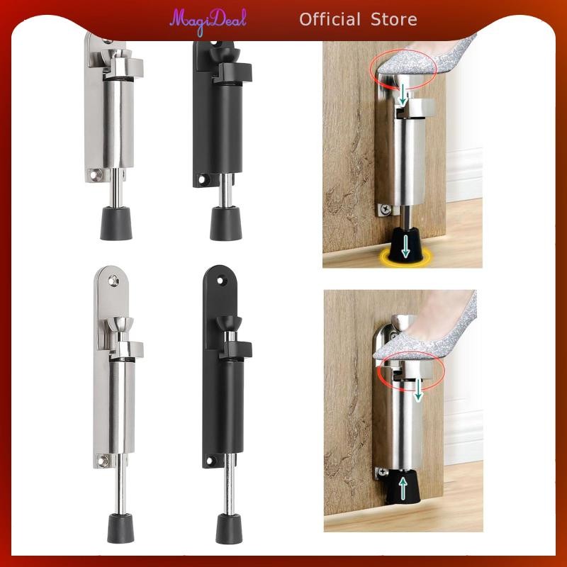 Magideal ที่วางประตู Easy Pedal Kick Down Stop เท้าดําเนินการ Retractable Doorstop สําหรับเชิงพาณิชย์