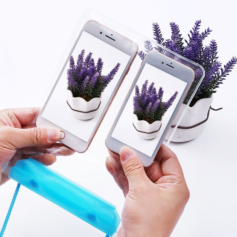 ซองกันน้ำ 17✖️28cm กระเป๋าใส่โทรศัพท์มือถือ  ถุงลมนิรภัยเป่าลมว่ายน้ําดําน้ําชายหาด - รูปที่ 5