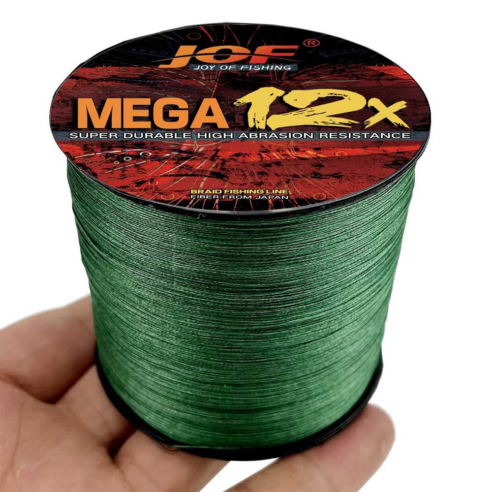 JOF PE สายถัก X12 สายตกปลา 12 Strands Multifilament Braid Lines Lake PE สายถักญี่ปุ่น Tali Pancing P
