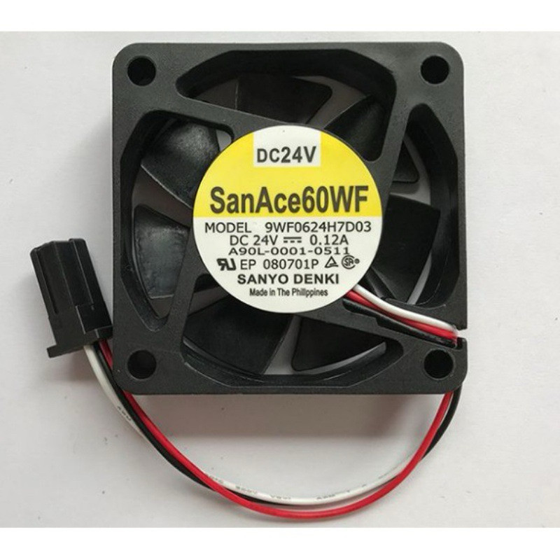 พัดลม 40*40หนา 20 A90L-0001-0511/0423#105S 9WF0624H7D03/D04/D05 ไฟ24V  แจ็ค ดำ ขาว 0.12a