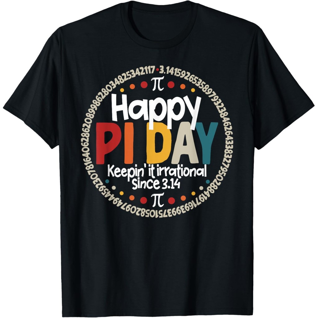 ผ้าฝ้ายขนาดใหญ่เสื้อยืด Pi Day เสื้อสําหรับครู Vintage 3.14 Pi หลัก Happy Pi Day เสื้อยืด Streetwear