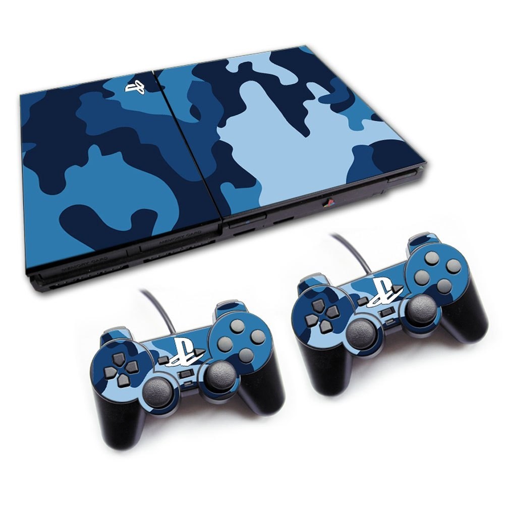 68 สีสติกเกอร์ผิวใช้งานร่วมกับ Sony Playstation 2 Slim ไวนิล Decal ชุดฟิล์มป้องกันสําหรับ PS2 Slim คอนโซลและ 2 ชิ้น Dualshock Controllers