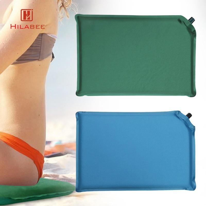 Hilabee เบาะรองนั่งแบบเป่าลมเบาะพองอัตโนมัติทนทานน้ําหนักเบา Camping Pad สําหรับเก้าอี้สนามหญ้ารถยนต์