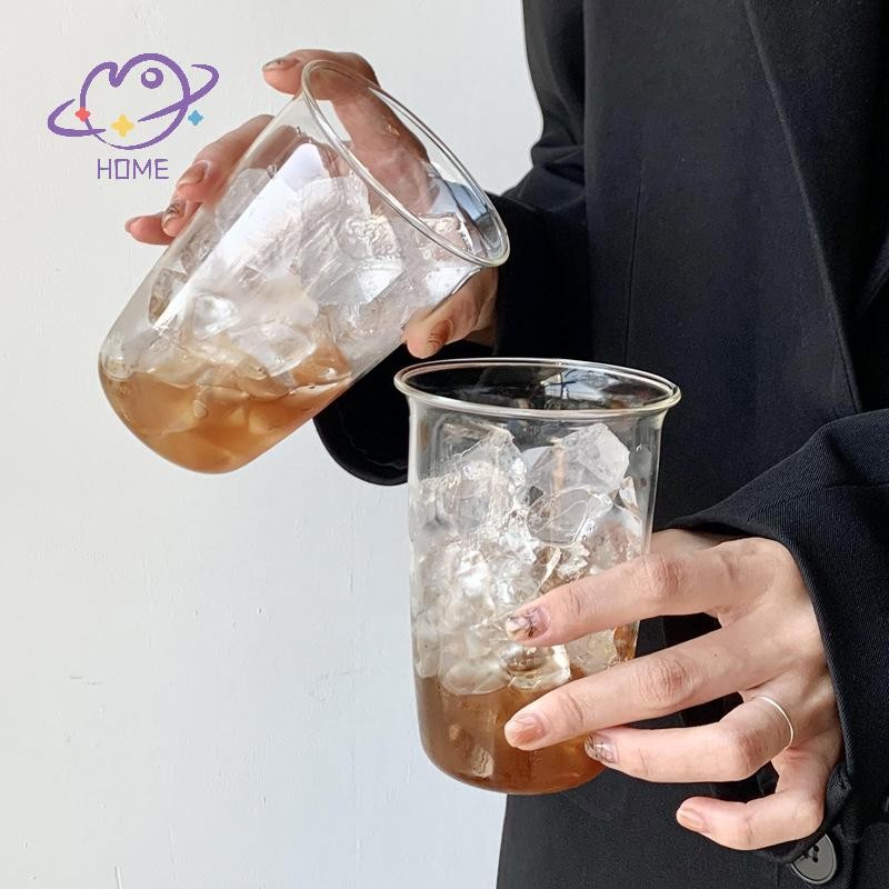 [mayhome] ถ้วยกาแฟ Curled Latte ถ้วยในครัวเรือนแก้ว Drinkware น้ําผลไม้นมแก้วง่ายขวดน้ําโปร่งใส Glassware ถ้วย Coffeeware {TH}