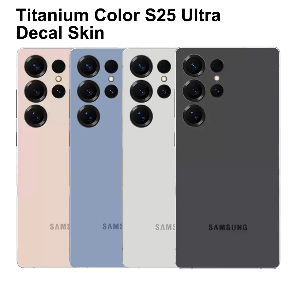 Original S25Ultra สีผิวสําหรับ Galaxy S22 S23 S24 S25 S26 Ultra A54 A55 A56 5G ป้องกันหน้าจอด้านหลังฟิล์มด้านข้างสติกเกอร์ธรรมดา