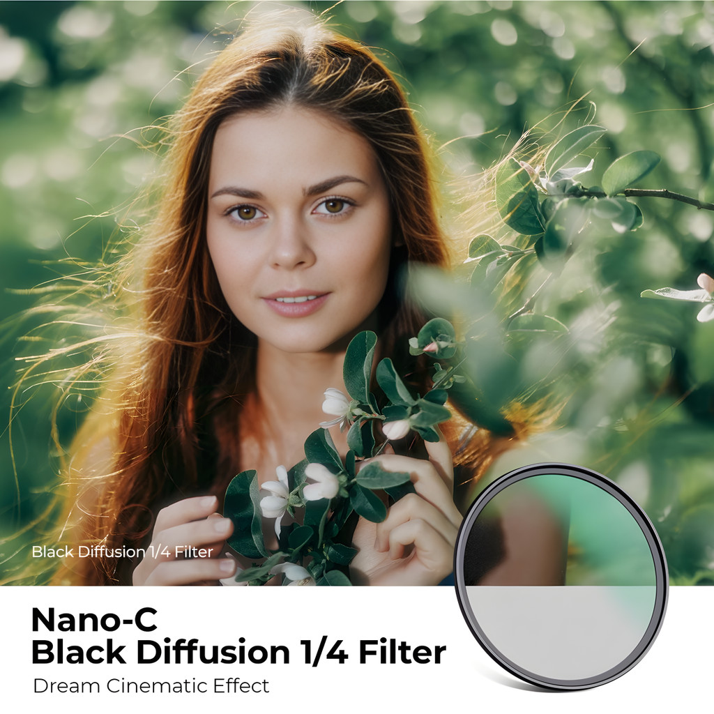 K&f Concept NANO-C 1/4 1/8 Black Diffusion Lens Filter Soft Filter Ultra Slim พร้อมเคลือบสีเขียว...