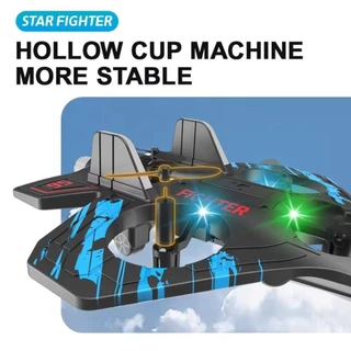 LUXELUNGE รีโมทคอนโทรลโฟม Fighter, ชาร์จ Gravity Sensing Glider บินเฮลิคอปเตอร์ของเล่น,มินิรุ่นทนทาน 2.4G Stunt แบบพกพา RC Hobby Jet Plane ชายหญิง