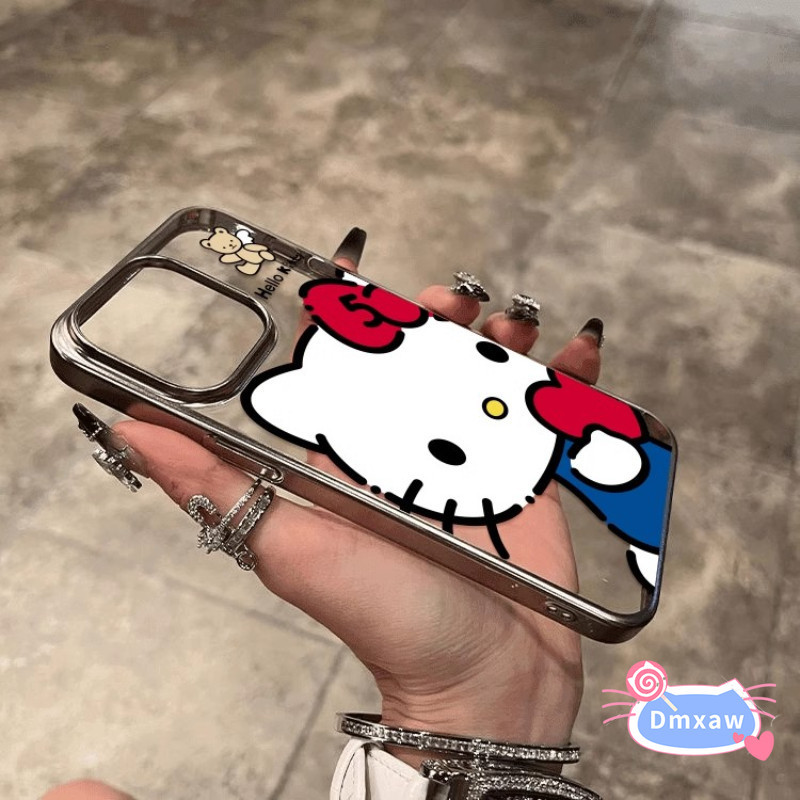 น่ารักคิตตี้แมวหัวใจเคสโทรศัพท์สําหรับvivo V40 V30 V29 V27 V25 V23E V23 V20 V17 V15 Pro Lite V11i V9 V5 V5s T2 T1 S1 Pro 5Gฝาครอบหรูหราชุบโปร่งใสกรอบ