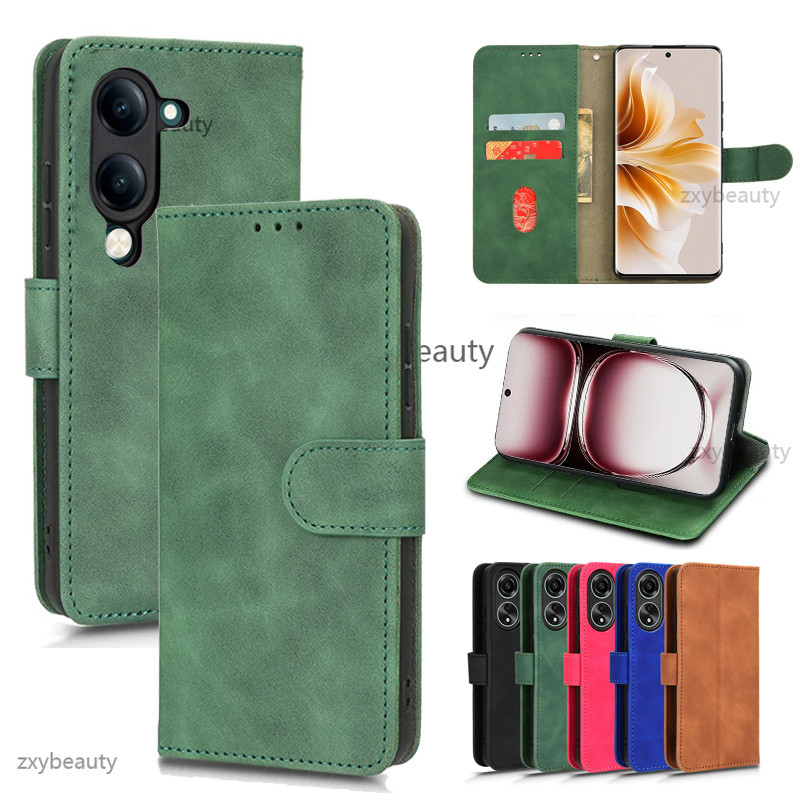 ปลอกหนังสําหรับ Vivo Y04 Y04S Y29S 4G 5G 2025 เคสโทรศัพท์กระเป๋าสตางค์ขาตั้งแม่เหล็กสําหรับ VivoY04 