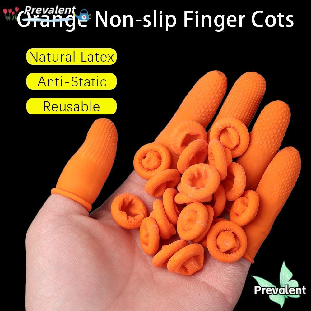Preva 100PCS Orange Finger Cots น้ํายางธรรมชาติลื่นเล็บเครื่องมือถุงมือป้องกัน