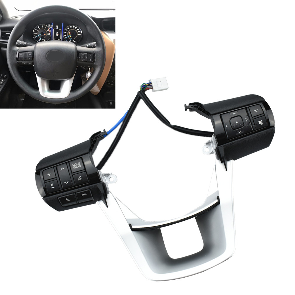 สําหรับ Toyota Hilux Revo Rocco Fortuner 2015-2021 พวงมาลัยมัลติฟังก์ชั่นโหมดเสียงสวิตช์ควบคุม 84250-0K320