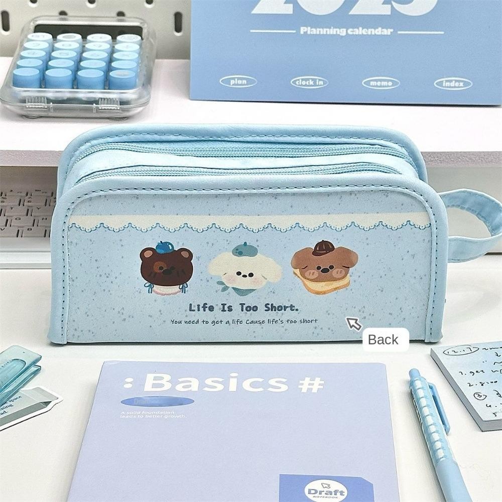 กล่องใส่ปากกา ลิซมอน กระเป๋าดินสอมัลติฟังก์ชั่นมูลค่าสูงกระเป๋าใส่เครื่องเขียนผ้าความจุขนาดใหญ่ - รูปที่ 3