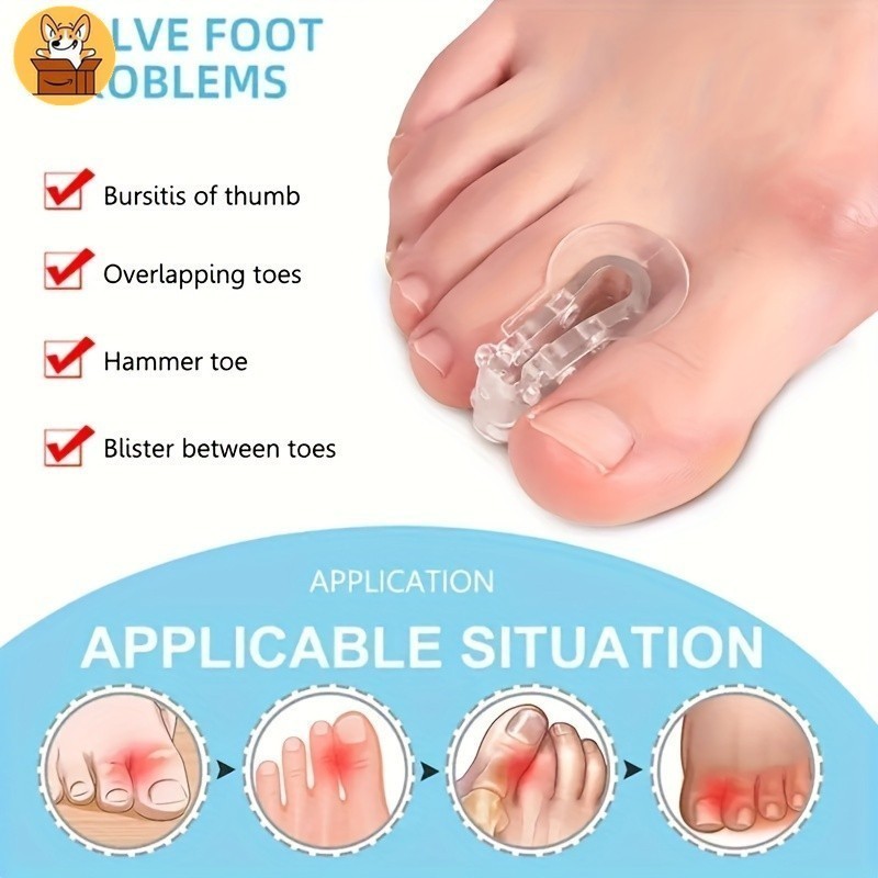 Am-az2PCS Breathable Toe Spacer แยก, Bunion Correctors สําหรับผู้หญิงและผู้ชาย – เปลหามเท้าสบายด้วย Bonus Heel Liners