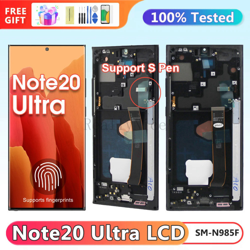 อะไหล่หน้าจอสัมผัสดิจิทัล Lcd Note 20 Ultra Super AMOLED สําหรับ Samsung Galaxy Note20 Ultra N985F N
