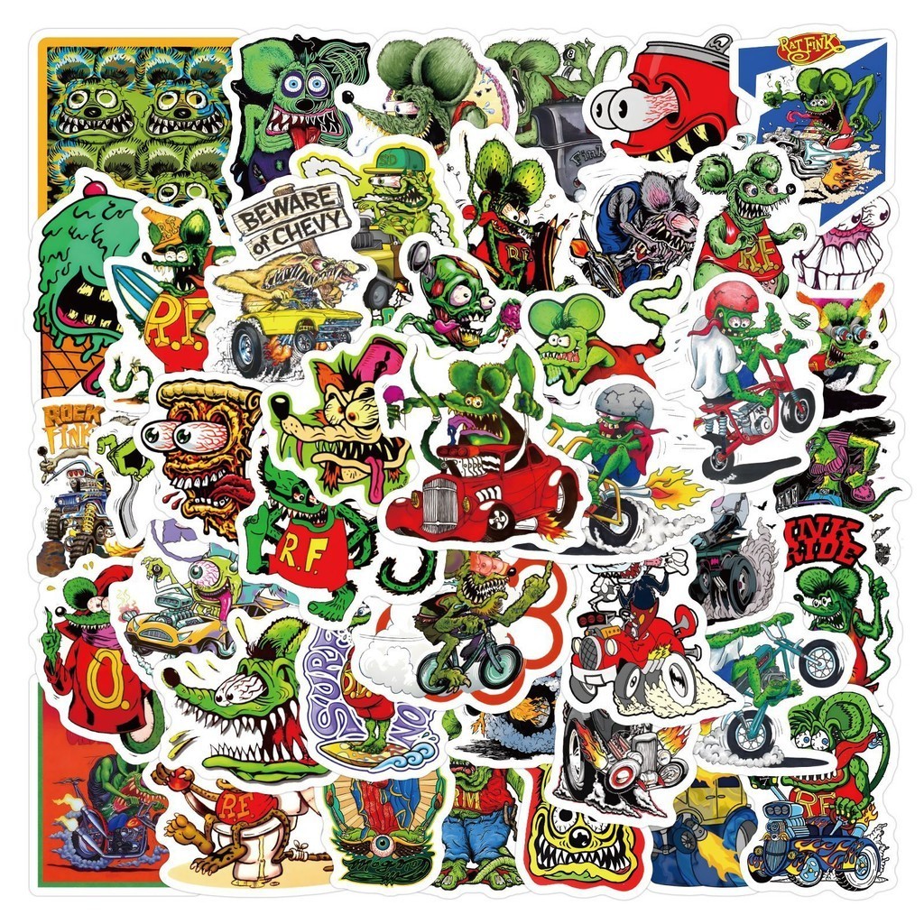 Tales of the Rat Fink Series 04 Stickers 50Pcs/Set DIY Fashion Waterproof Doodle Decal Stickers