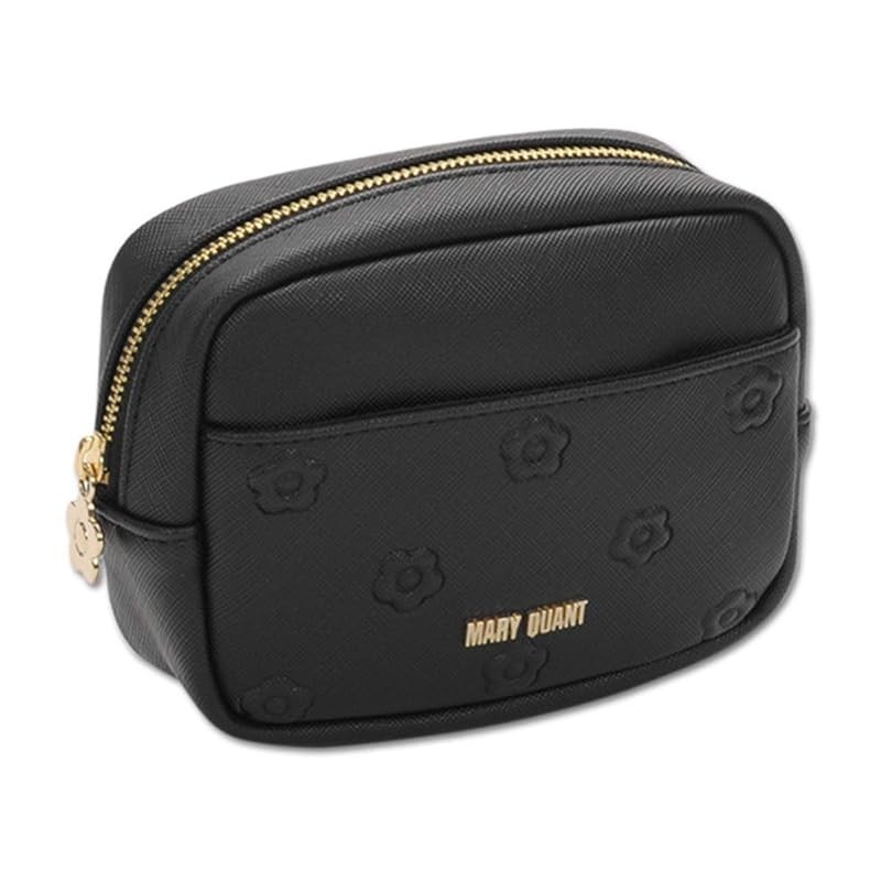 【Direct from Japan】Marie Quandt MARY QUANT Simple Embossed Daisy Mini Pouch (Black)